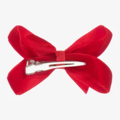 Peach Ribbons Red Velvet Bow Clip (7cm) Online