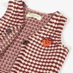 The Bonniemob Red Wool & Organic Cotton Waistcoat New