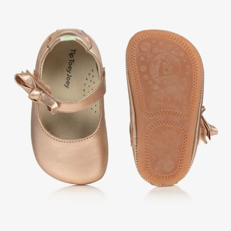 Tip Toey Joey Rose Gold Leather Baby Shoes Sale