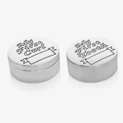 English Trousseau Silver Baby Boxes Gift Set Clearance