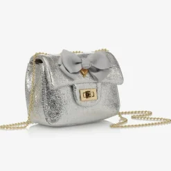 Angels Face Bow Handbag (17cm) Silver Sale