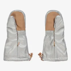 Elodie Silver Faux Leather Mittens Clearance