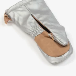 Elodie Silver Faux Leather Mittens Clearance
