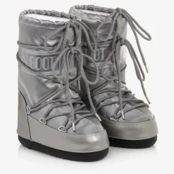 Moon Boot Silver Icon Glance Satin Snow Boots Discount