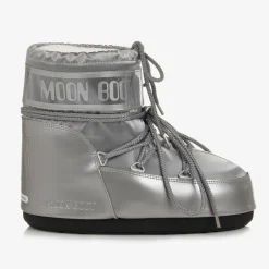 Moon Boot Silver Icon Low Satin Snow Boots Outlet