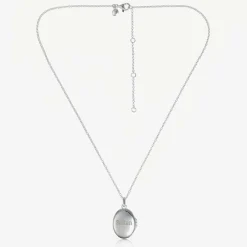 Little Star Silver Personalised Oval Locket (41cm)