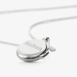 Little Star Silver Personalised Oval Locket (41cm)