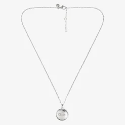 Little Star Silver Personalised Round Locket (38cm) Discount