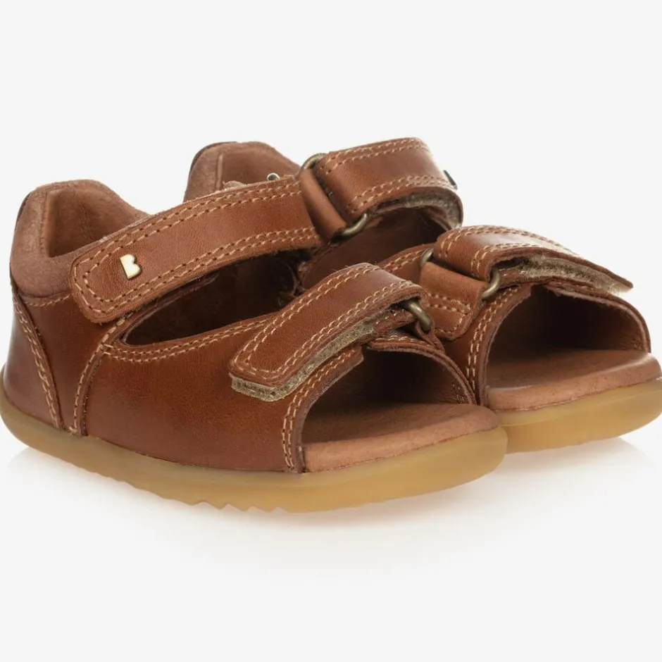 Bobux Step Up Tan Brown Leather Baby Sandals New