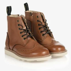 Young Soles Tan Brown Leather Brogue Boots