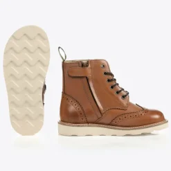 Young Soles Tan Brown Leather Brogue Boots
