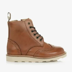 Young Soles Tan Brown Leather Brogue Boots