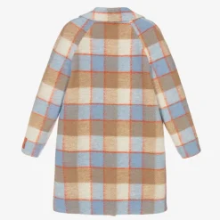 Gucci Teen Boys Beige & Blue Check Wool Coat Best