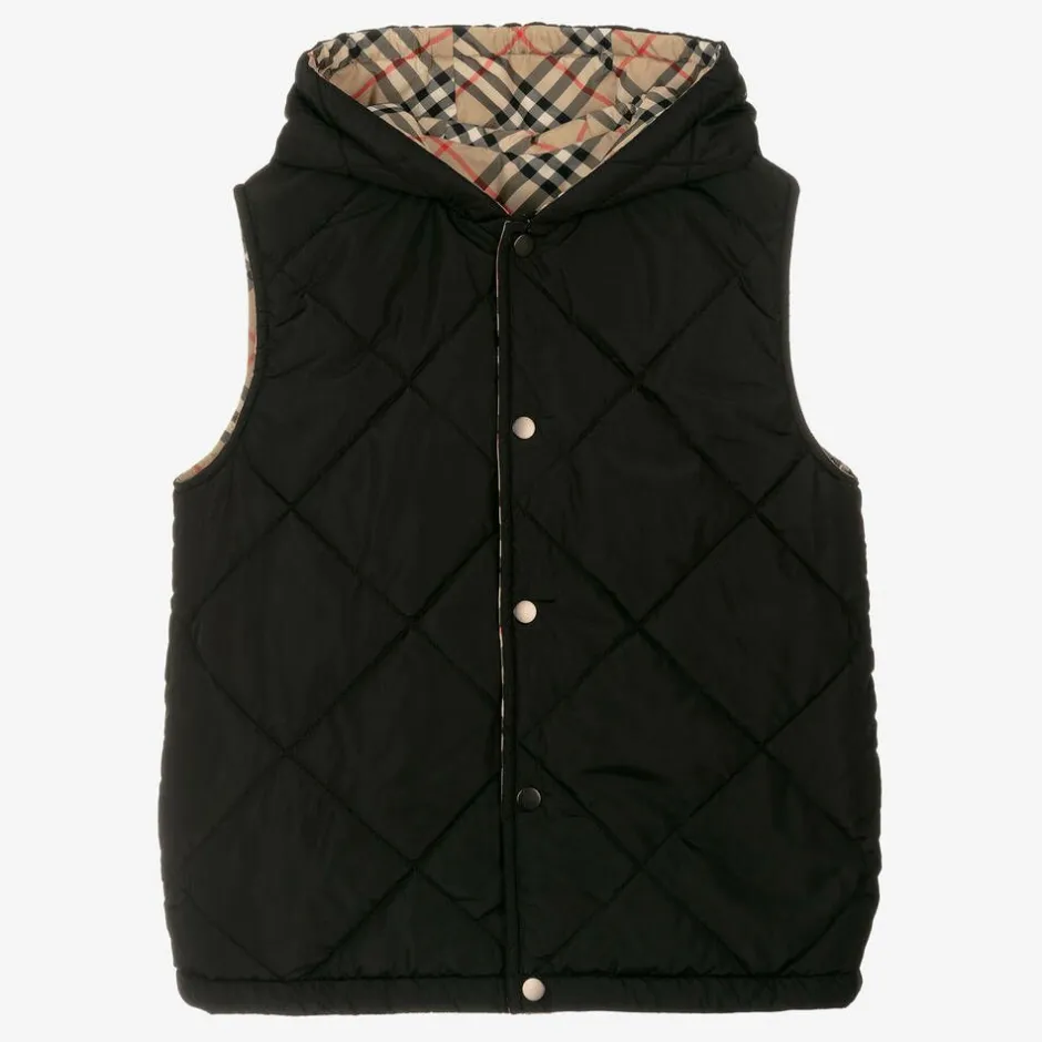 Burberry Teen Boys Beige Vintage Check Reversible Gilet ArchiveBeige Online