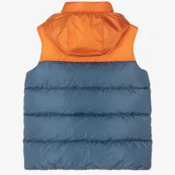 Gucci Teen Boys Blue & Orange Puffer Gilet Outlet