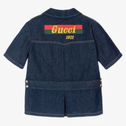 Gucci Teen Boys Blue Denim Logo Jacket Best