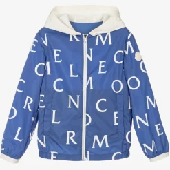 Moncler Enfant Teen Boys Blue Logo Jacket Online