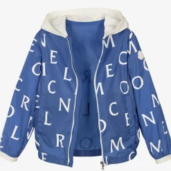 Moncler Enfant Teen Boys Blue Logo Jacket Online