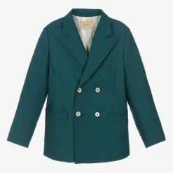 Gucci Teen Boys Blue Wool Square G Blazer Outlet
