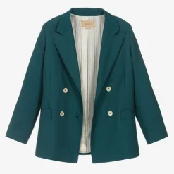 Gucci Teen Boys Blue Wool Square G Blazer Outlet