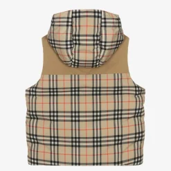 Burberry Teen Boys Check Reversible Down Gilet Outlet