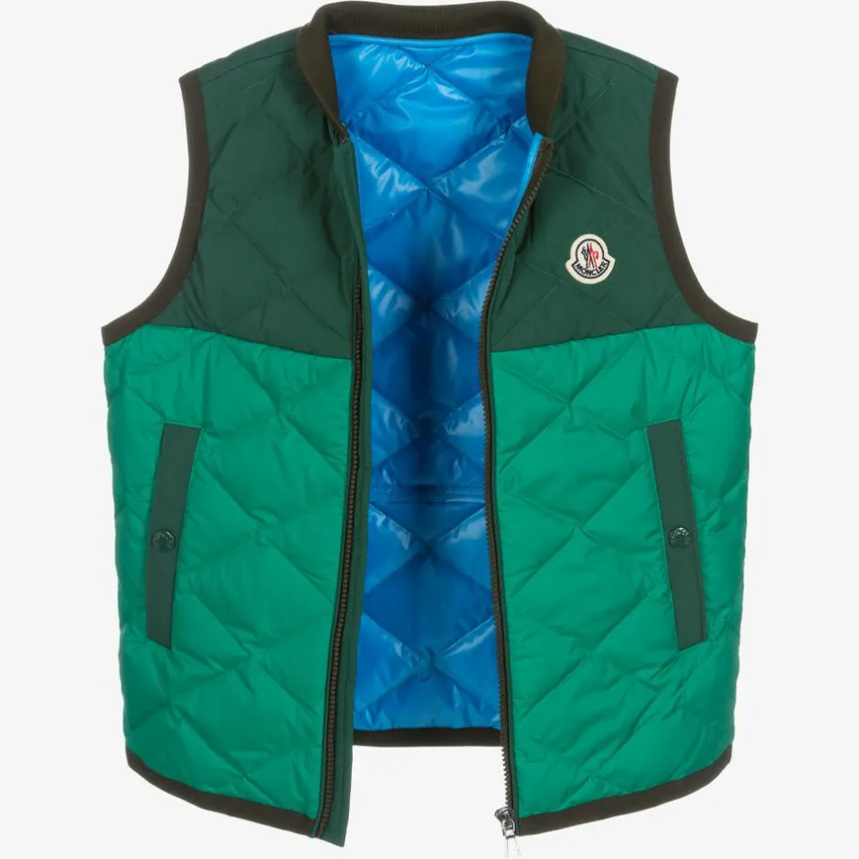 Moncler Enfant Teen Boys Green Bokai Down Padded Gilet Hot