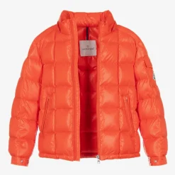 Moncler Enfant Teen Boys Orange Jeff Down Puffer Jacket Clearance