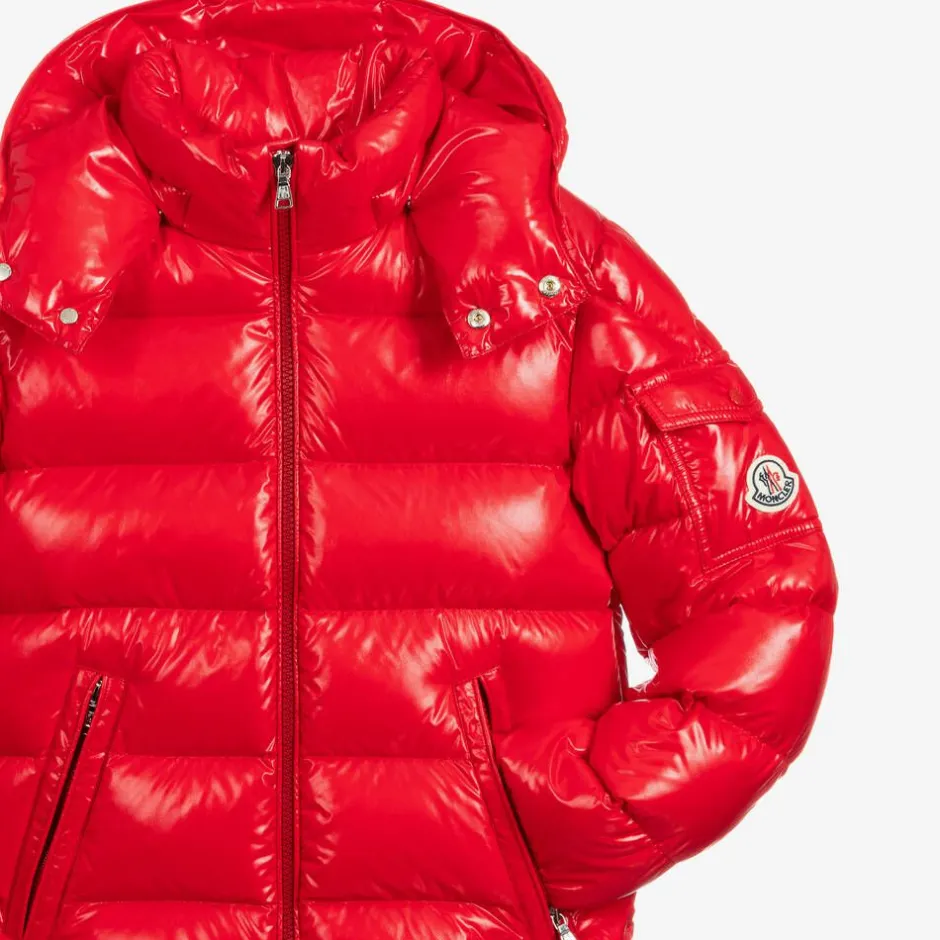 Moncler Enfant Teen Boys Red Maya Down Puffer Jacket Outlet