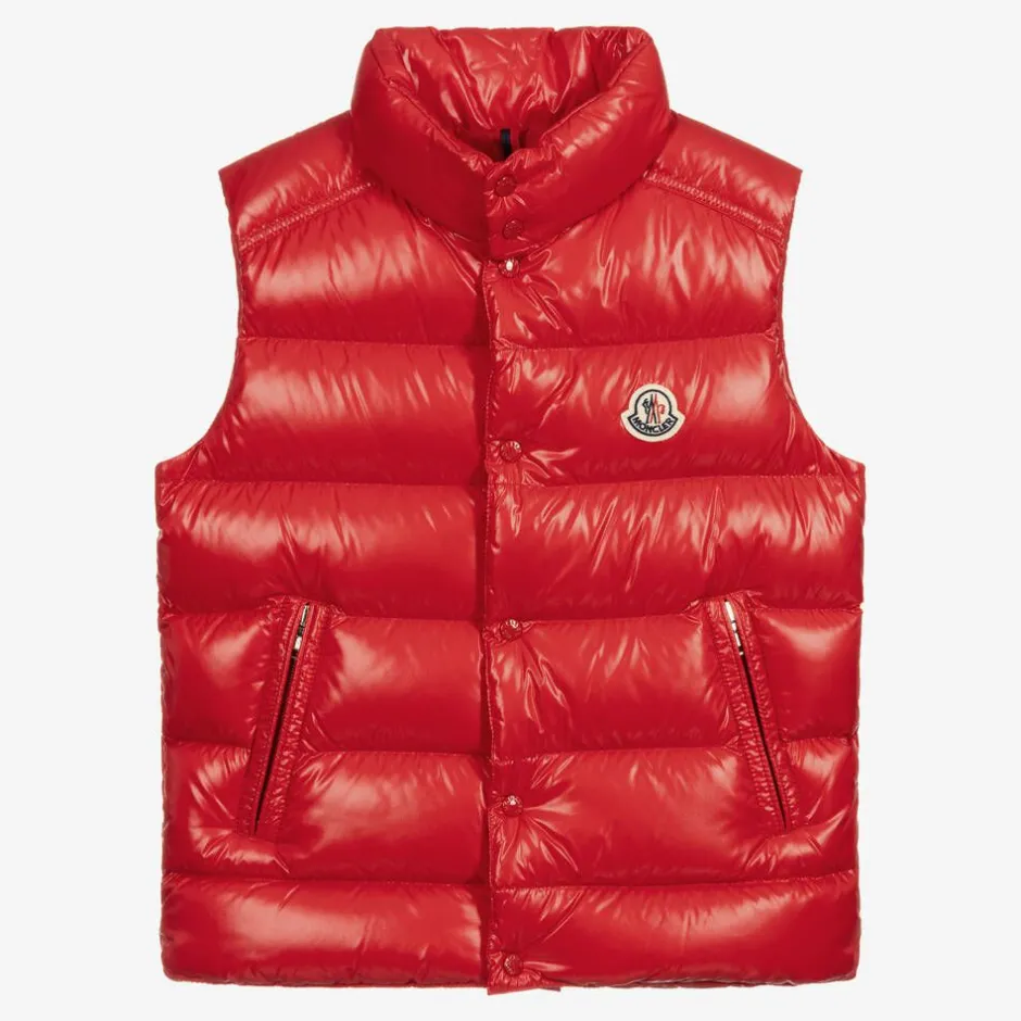 Moncler Enfant Teen Boys Red Tib Down Padded Gilet Online