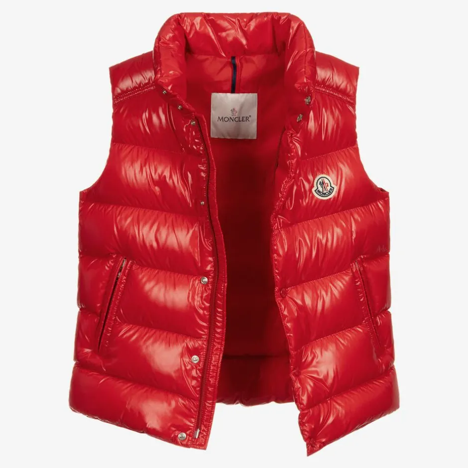 Moncler Enfant Teen Boys Red Tib Down Padded Gilet Online