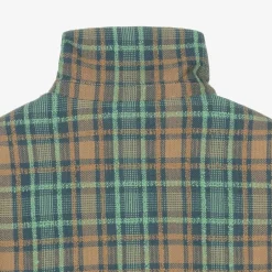 Gucci Teen Girls Blue & Brown Wool Check Coat Outlet