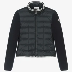 Moncler Enfant Teen Girls Blue Knit & Down-Fill Jacket Online