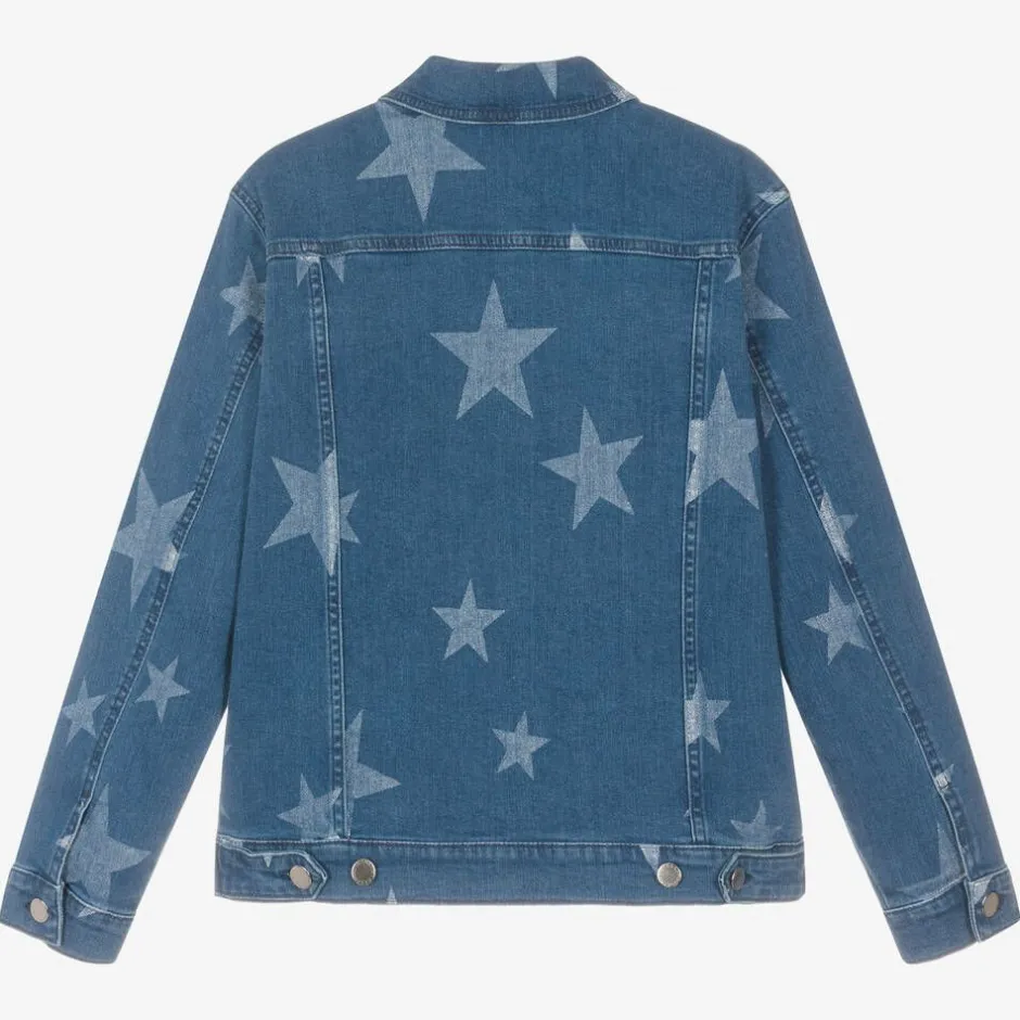 Stella McCartney Kids Teen Girls Blue Star Print Denim Jacket Online