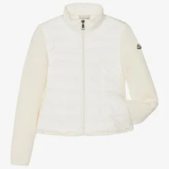 Moncler Enfant Teen Girls Ivory Knit & Down-Fill Jacket Hot