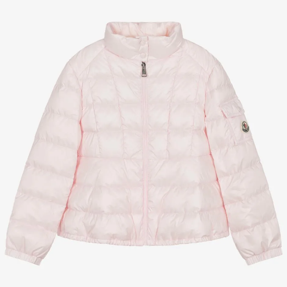 Moncler Enfant Teen Girls Pink Aminia Down Puffer Jacket Discount