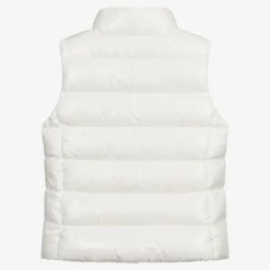 Moncler Enfant Teen Girls White Down Padded Ghany Puffer Gilet Discount