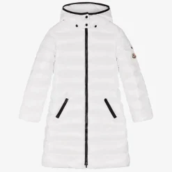 Moncler Enfant Teen Girls White Down Padded Moka Coat Hot