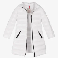 Moncler Enfant Teen Girls White Down Padded Moka Coat Hot