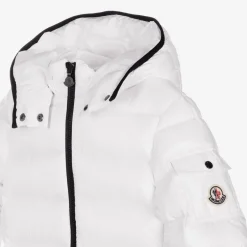 Moncler Enfant Teen Girls White Down Padded Moka Coat Hot