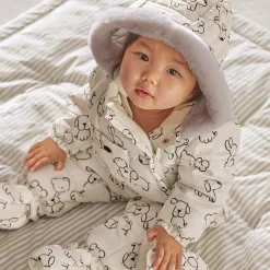 Mayoral White & Grey Padded Baby Snowsuit Outlet