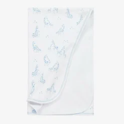 Kissy Kissy White & Blue Giraffe Glee Pima Cotton Blanket (73cm) Best