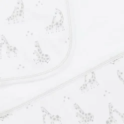 Kissy Kissy White & Grey Giraffe Glee Pima Cotton Blanket (73cm) Online