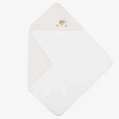 Nanán White & Ivory Hooded Baby Towel (74cm) New