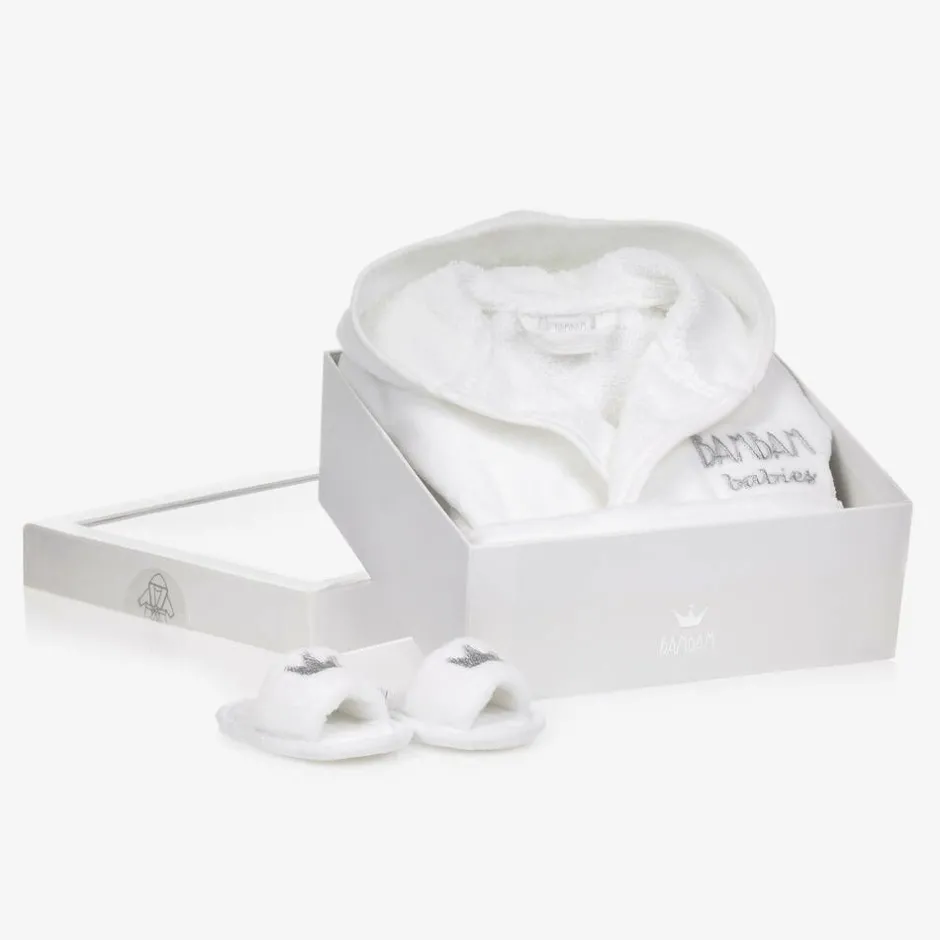 Bam Bam White Bathrobe Baby Gift Set Clearance