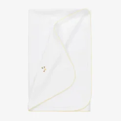 Kissy Kissy White Bee Hive Pima Cotton Blanket (73cm) Sale