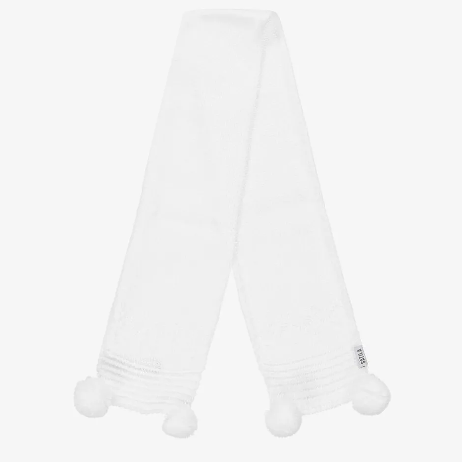 Sätila of Sweden White Belle Knitted Scarf (88cm) New