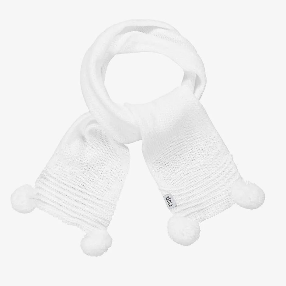 Sätila of Sweden White Belle Knitted Scarf (88cm) New