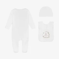 Paint My Dreams White Blossom Personalised Babysuit Gift Set
