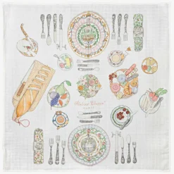 Atelier Choux Paris White Bon Appétit Swaddle (100cm) Clearance