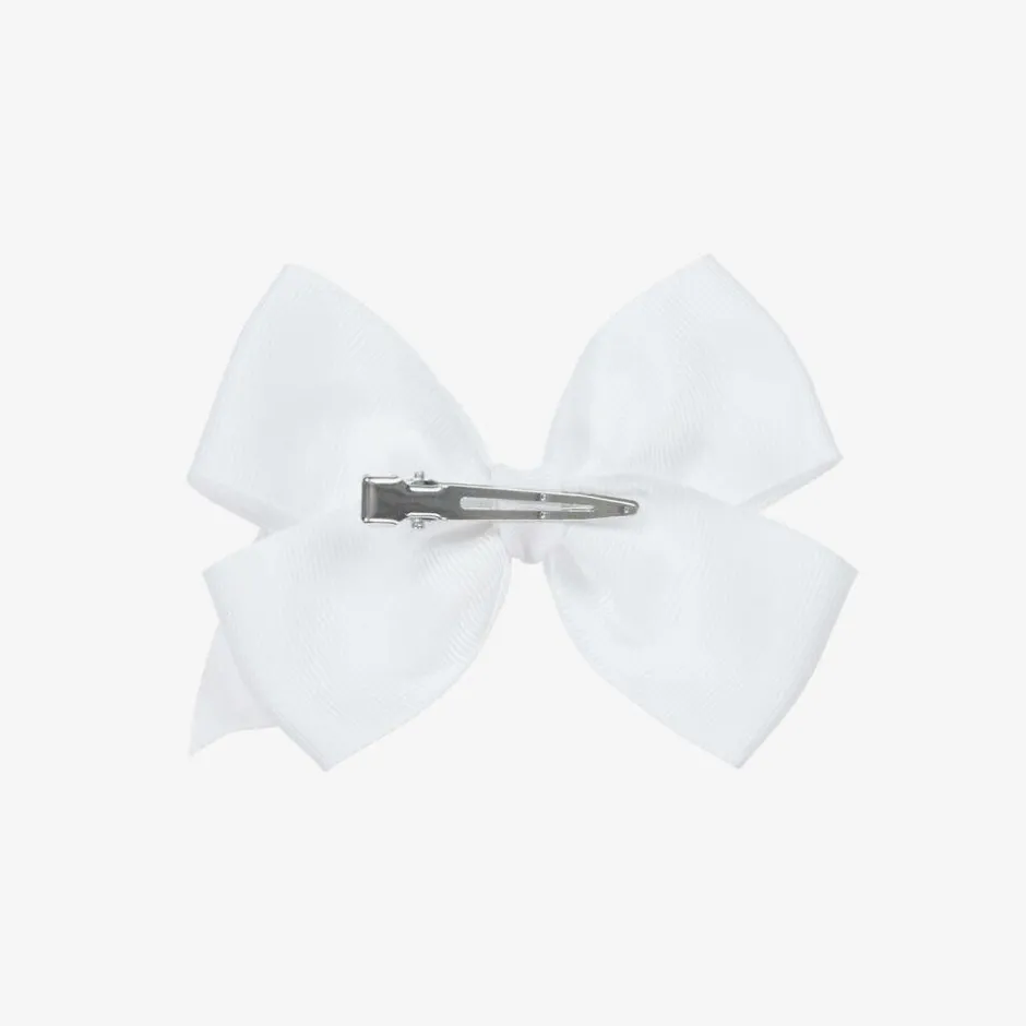 Bowtique London Bow Hair Clip (10cm) White Online